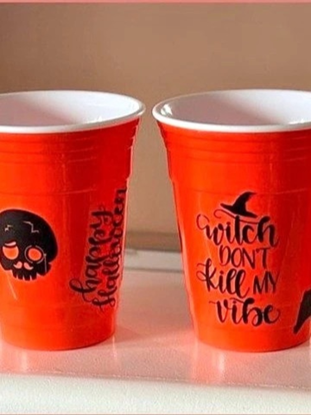 Halloween Party Drinkware Set Orange & Clear(4 melamine plastic and one glass)